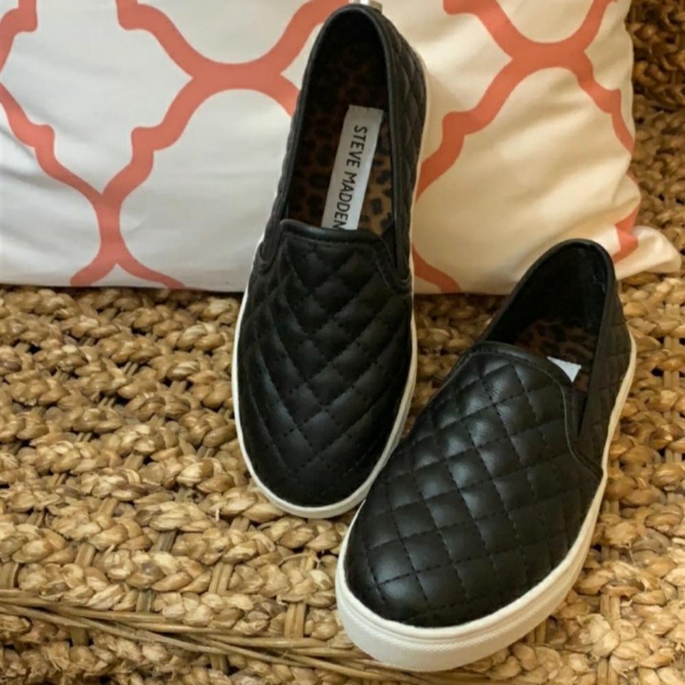 Steve Madden Black Slip Ons